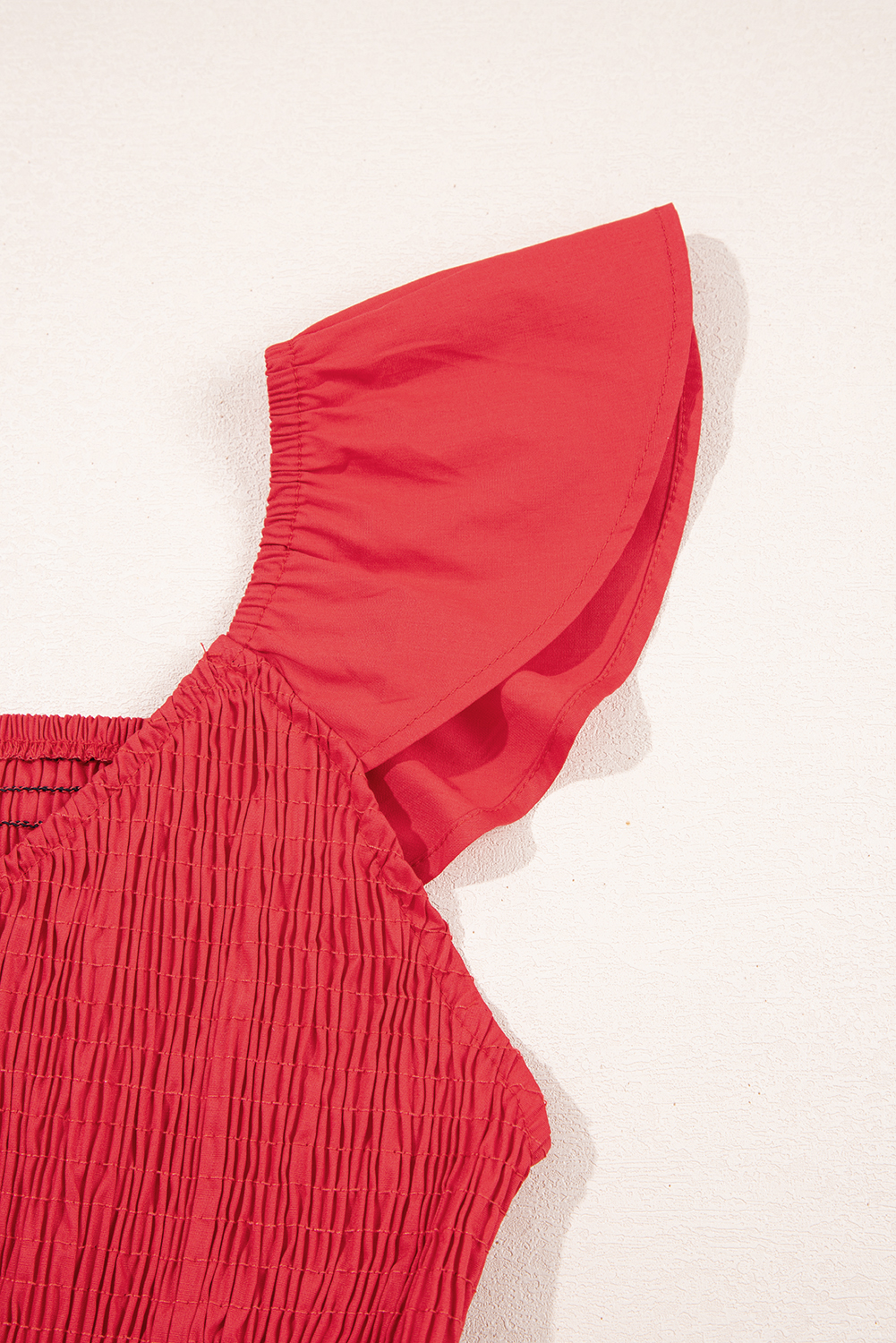 Black V Neck Flutter Sleeve Smocked Bodice High Waist Ruffle Maxi Dress