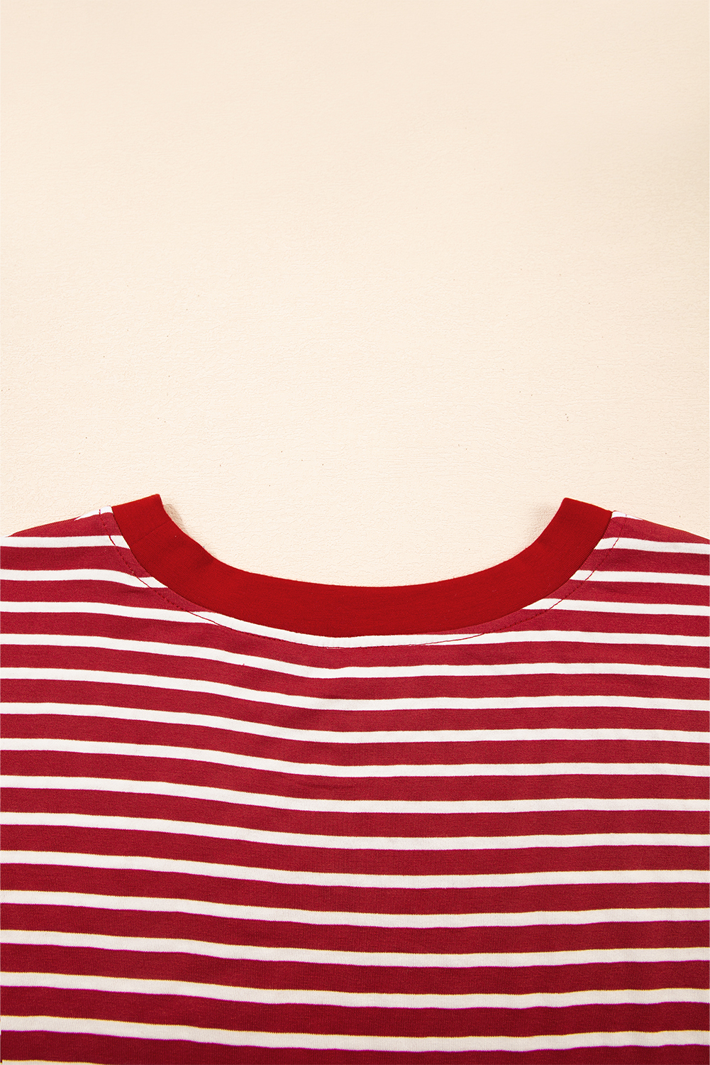 Red Stripe Chest Pocket Patch Round Neck Tank Top