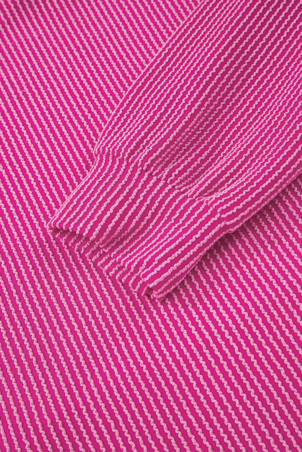 Smoke Gray Twisted Rib Texture Solid Hoodie