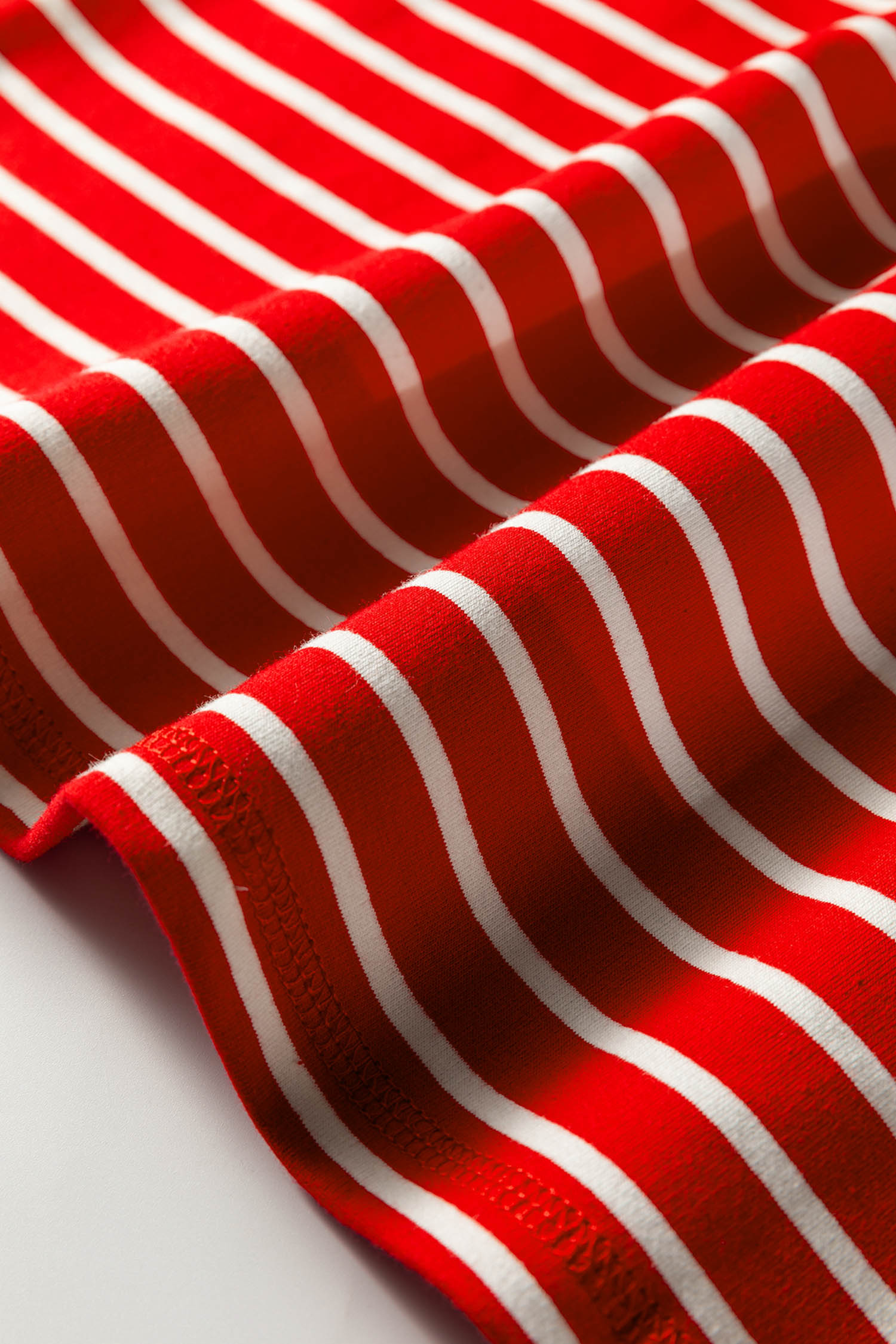 Brown Stripe Ribbed Round Neck Trim Loose Tank Top