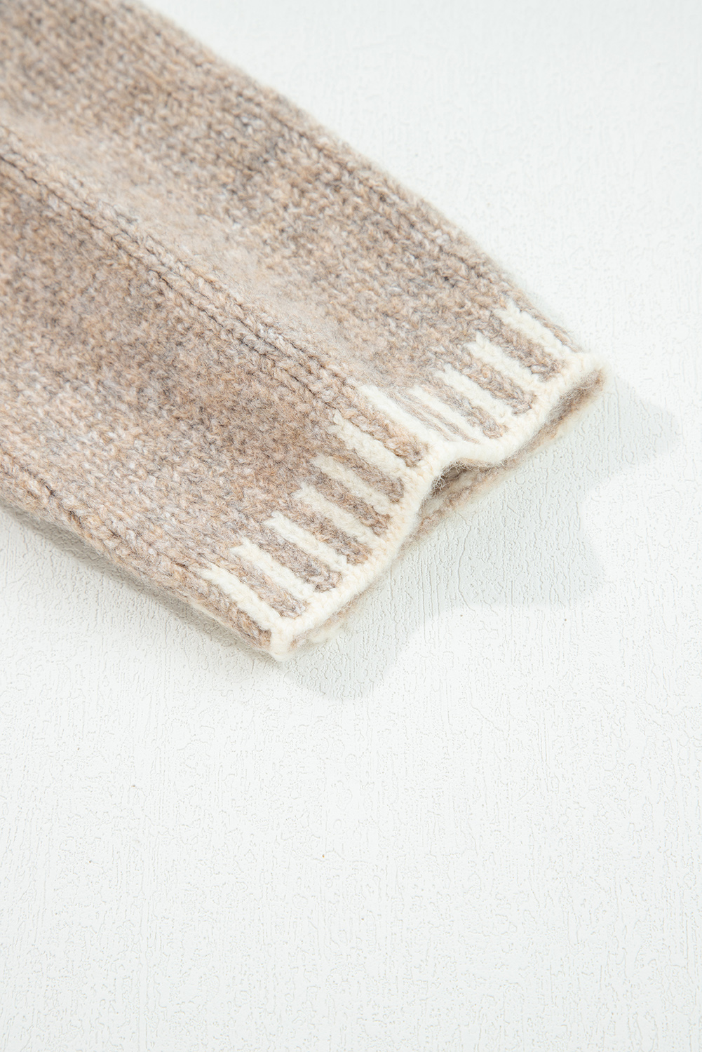 Pale Khaki Tied Front Drop Shoulder Chunky Casual Cardigan