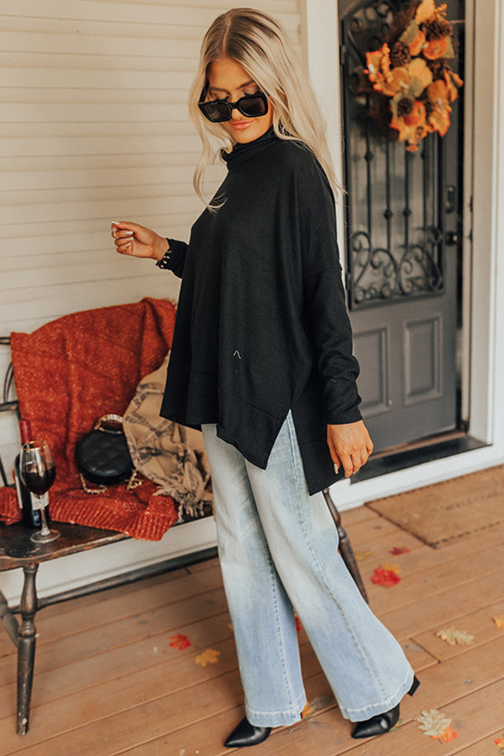 Jungle Green Cowl Neck Shift Tunic Top