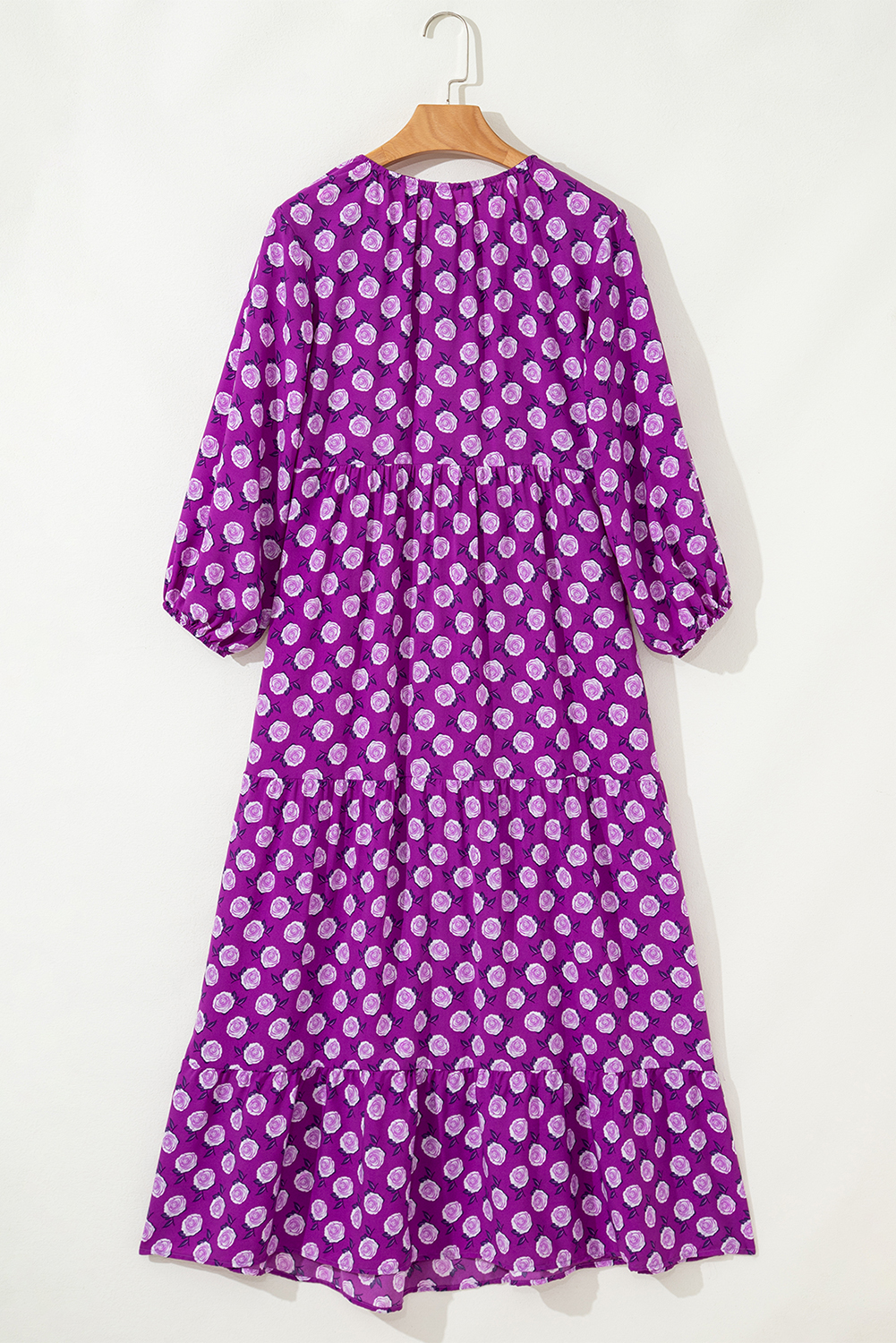 Sky Blue Boho Printed Half Sleeve Maxi Dress