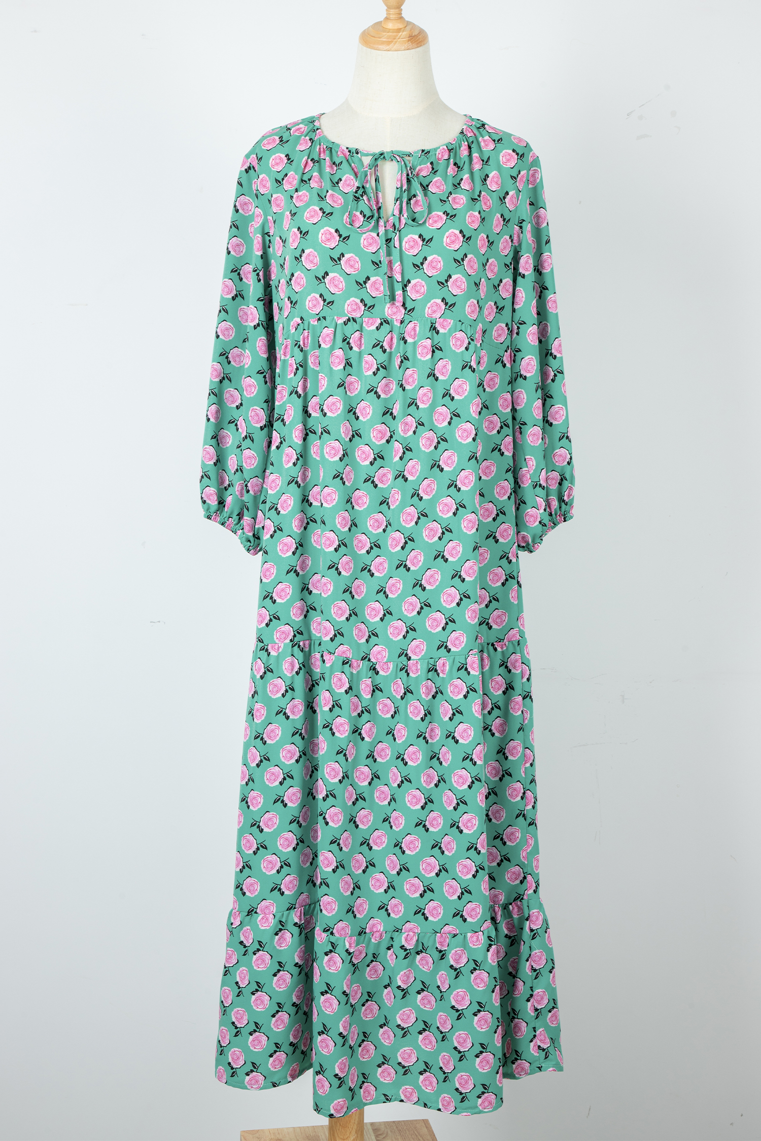 Sky Blue Boho Printed Half Sleeve Maxi Dress