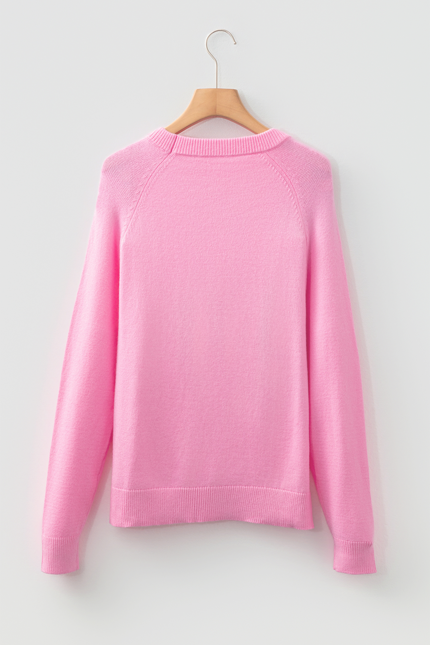 Racing Red MERRY Letter Pattern Christmas Raglan Sleeve Sweater
