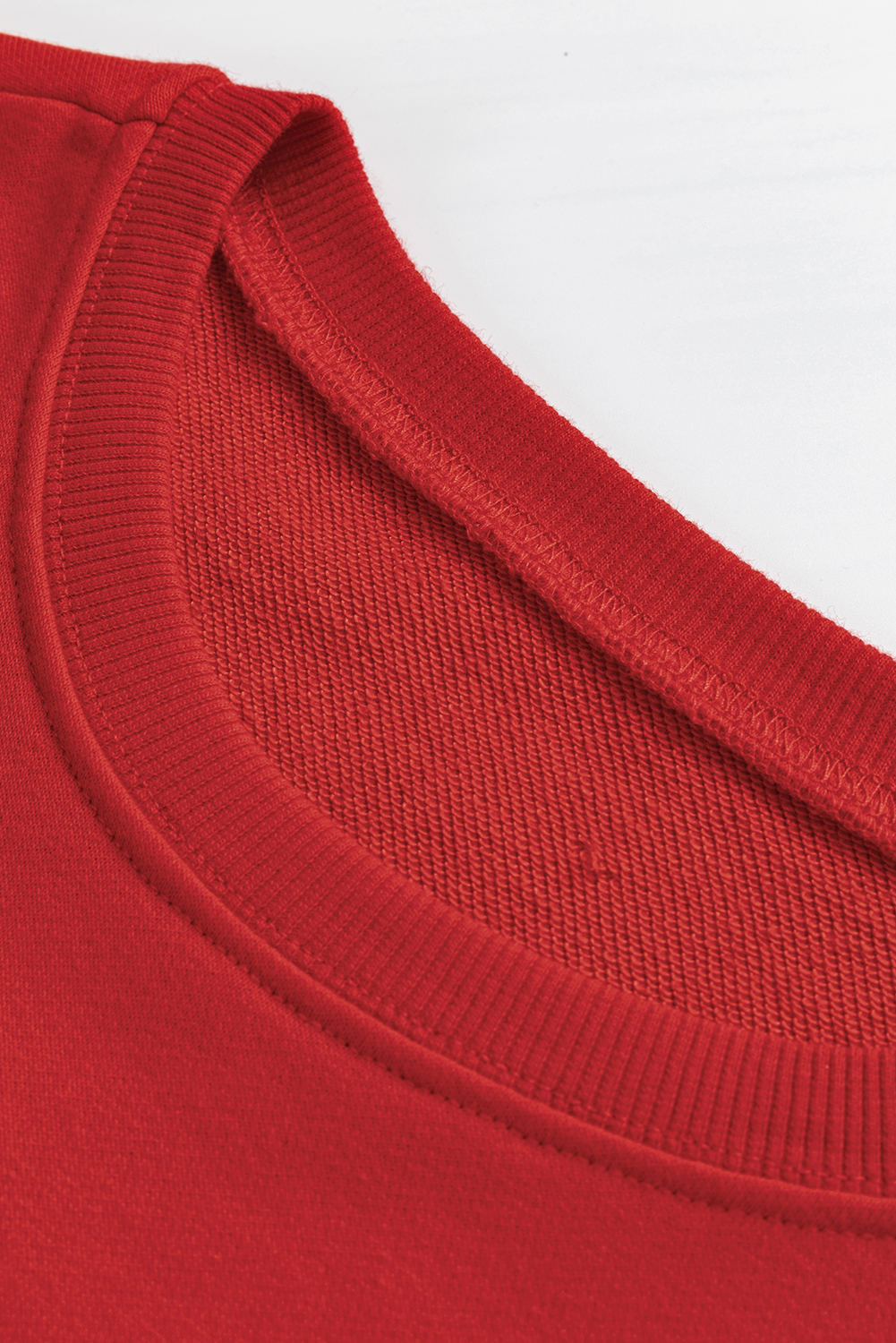 Red Heat Transfer HOLLY JOLLY Printing Christmas Pullover Sweatshirt