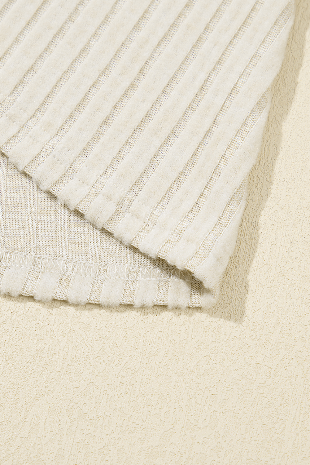 Apricot Ribbed Knit Mock Neck Tank Top