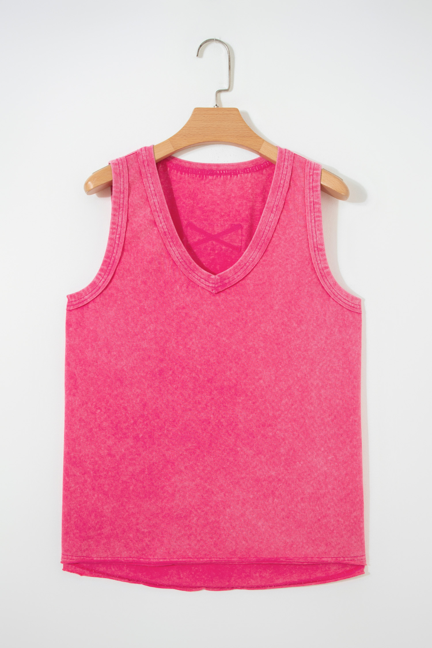 Red Dahlia Mineral Wash V Neck Tank Top