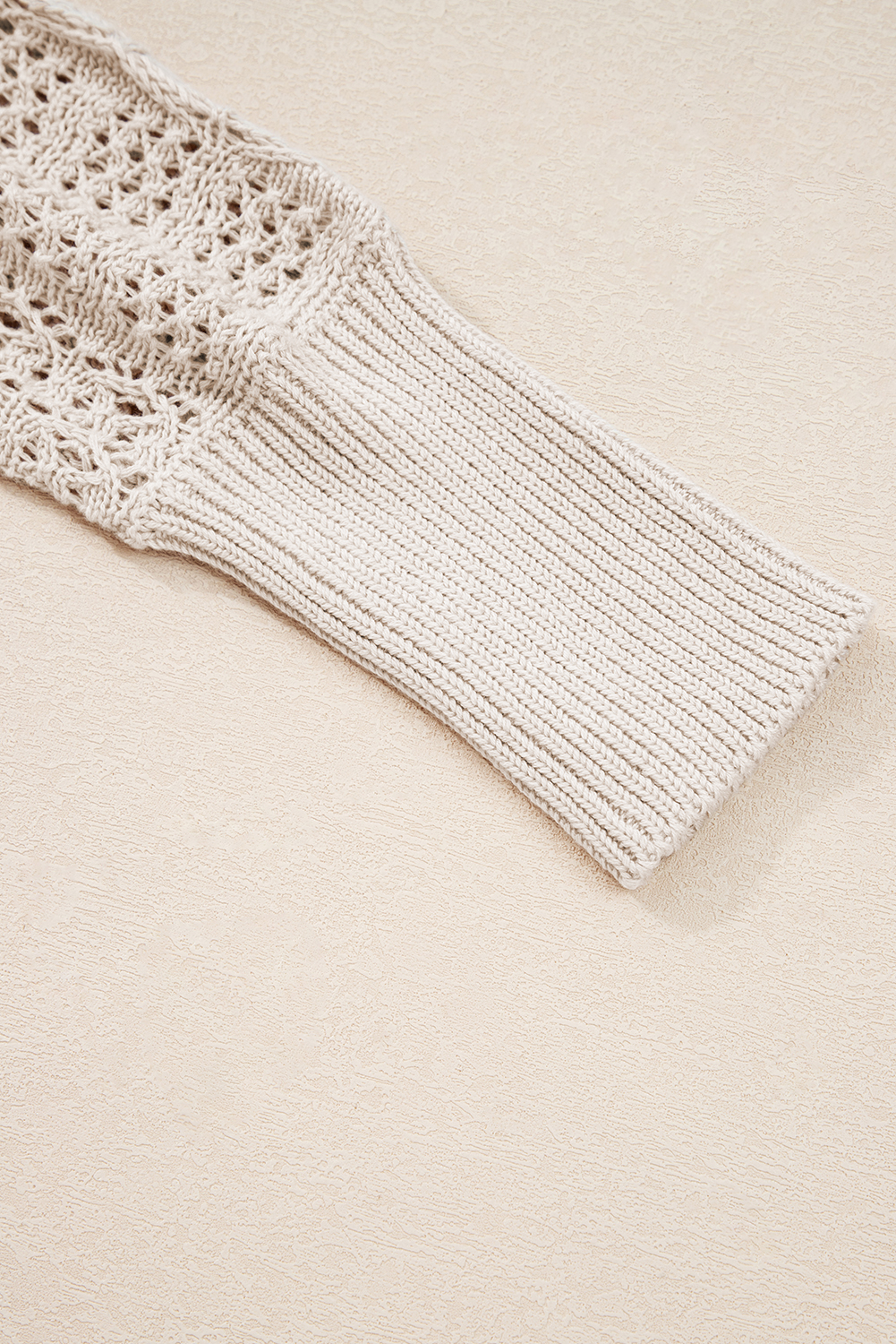 Redwood Burl Mixed Pattern Knitted Open Front Plus Cardigan