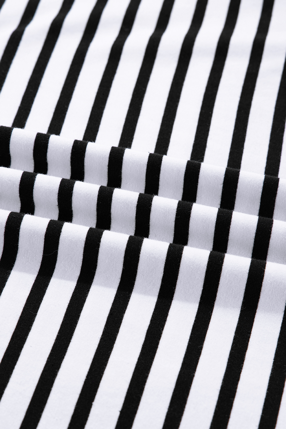 White Stripe Buttoned Front Collared Long Sleeve T Shirt Dress with Pockets