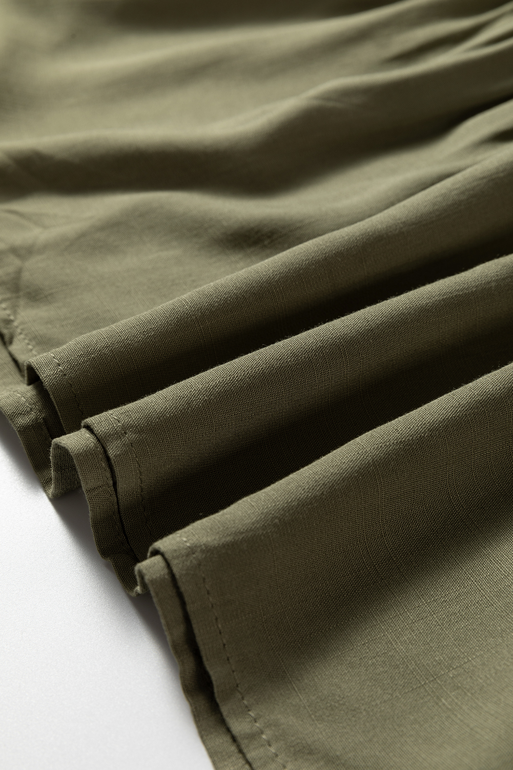 Four Leaf Clover Collared V Neck Smocked Detail Contrast Leopard Trim Bracelet Sleeve Long Dress