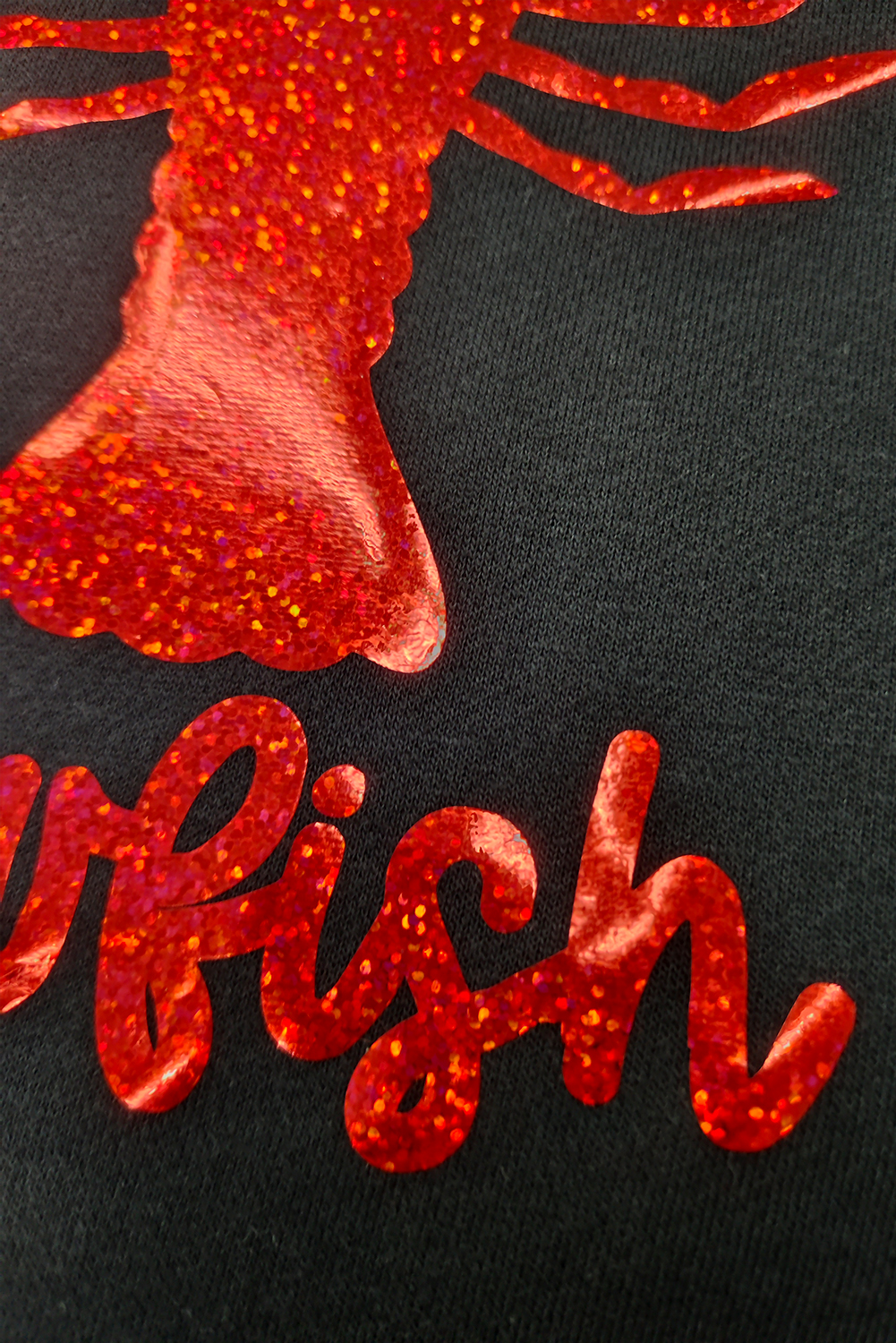 Black Shimmering Crawfish Graphic Tee