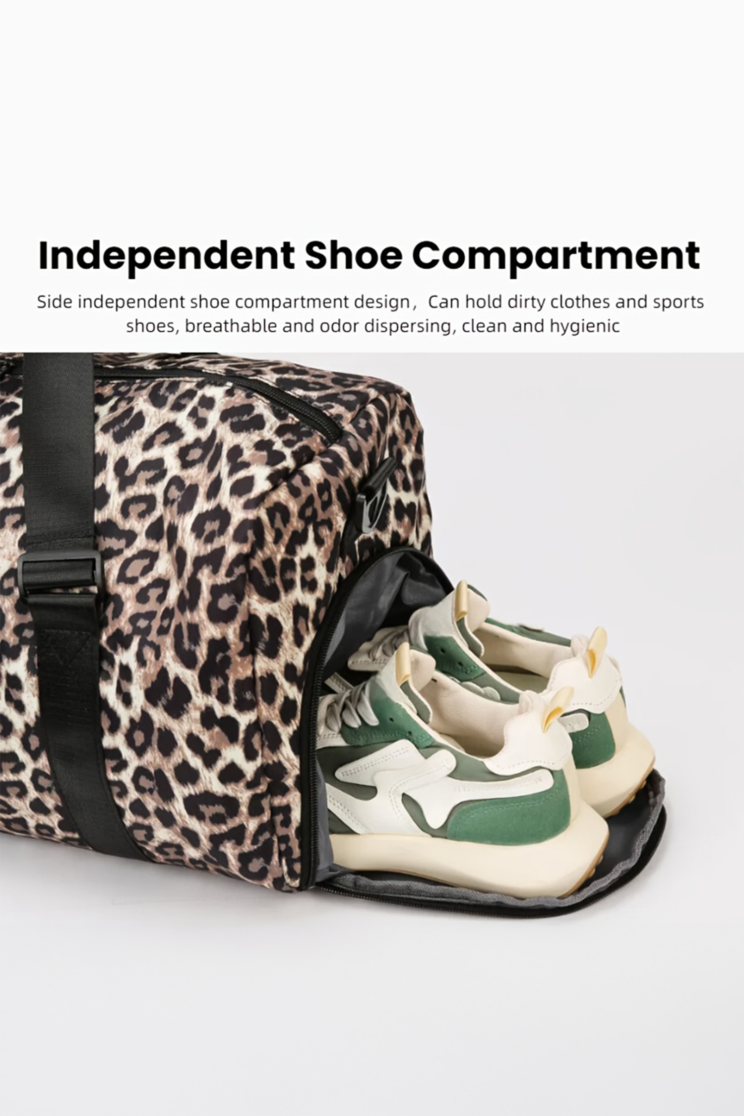 Coffee Leopard Large Travel Duffel Bag