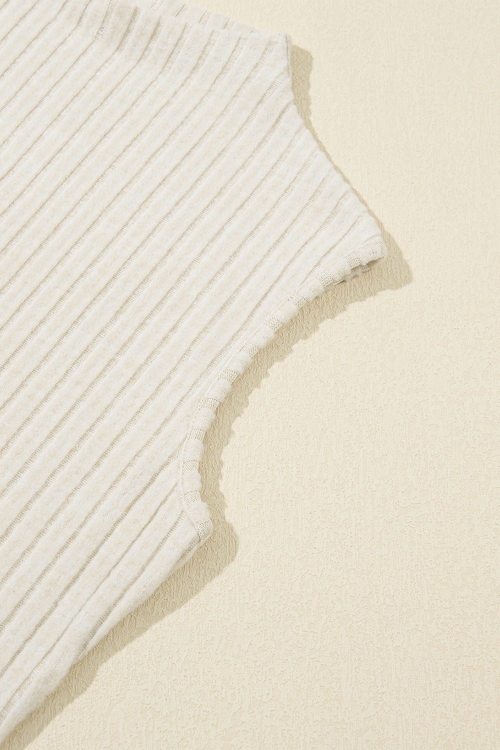 Apricot Ribbed Knit Mock Neck Tank Top