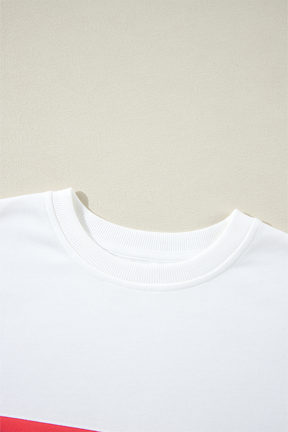 White Plus Size Colorful Striped Drop Shoulder Loose Sweatshirt